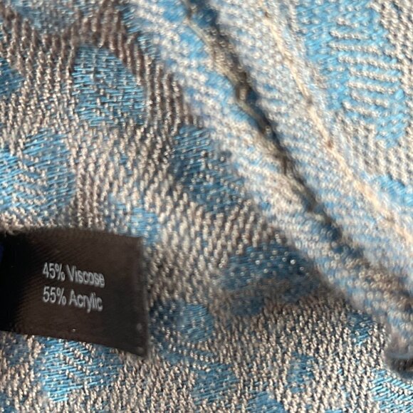 4 You Scarfs Womens Blue Animal Print Fringe - Picture 2 of 6